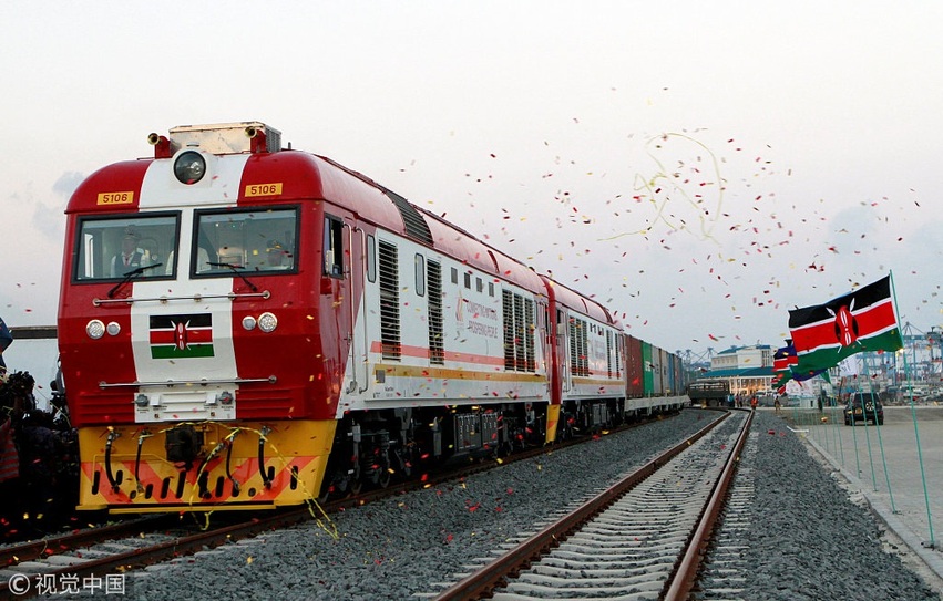 图片默认标题_fororder_（蒙内铁路）当地时间2017年5月30日，肯尼亚蒙巴萨，连接肯尼亚港口城市蒙巴萨和首都内罗毕的蒙内铁路正式竣工通车。