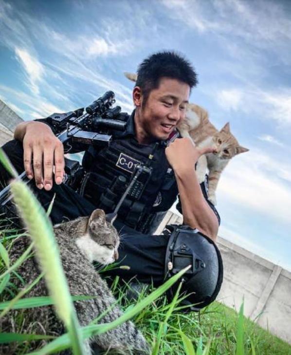 ลูกแมวจรจัดกลายเป็นเพื่อนร่วมฝึกอบรมกับตำรวจพิเศษ_fororder_微信截图_20200830161345