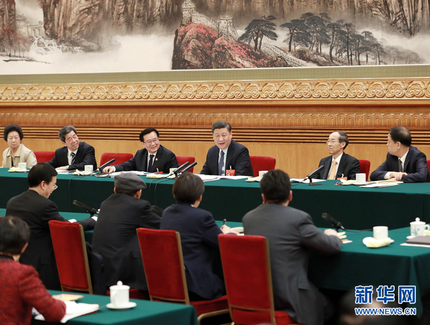 Para Pemimpin Tiongkok Secara Terpisah Menghadiri Diskusi Sejumlah Delegasi ke Sidang KRN_fororder_xi2