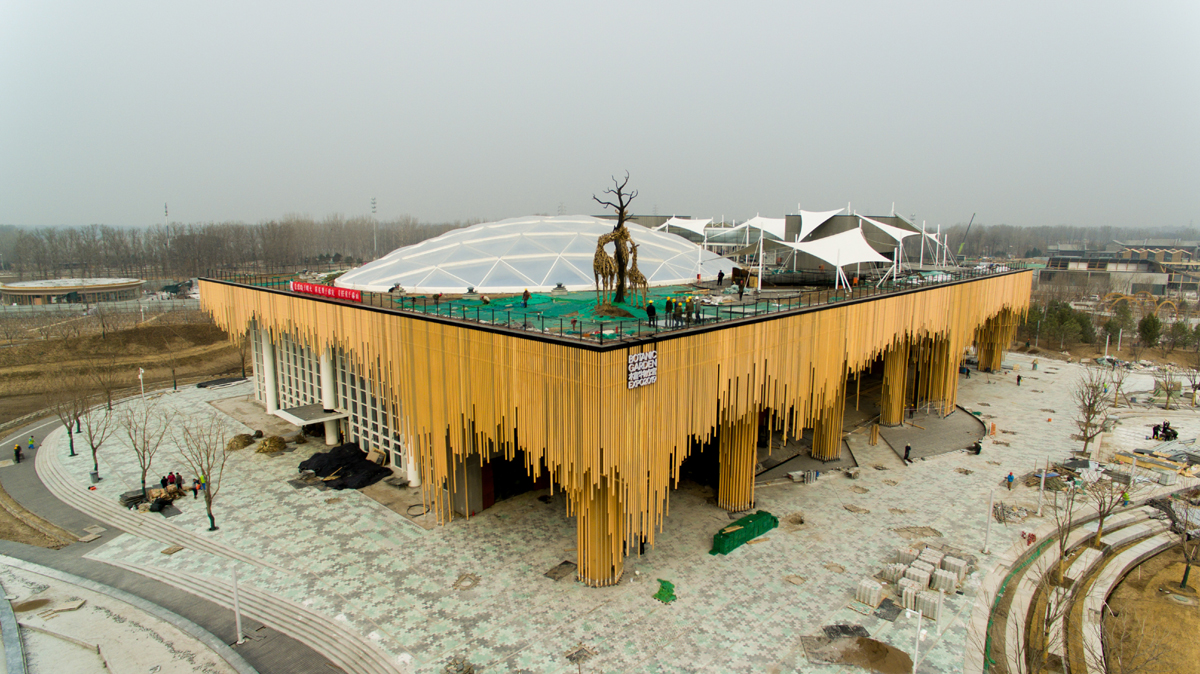 انتهاء بناء المبنى الرئيسي في المنطقة العامة لحديقة معرض بكين الدولي للبستنة عام 2019