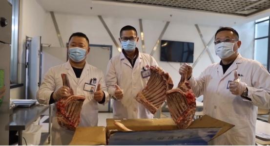 江蘇の「湖北支援」医師、モンゴルから寄贈された羊肉を患者に贈る