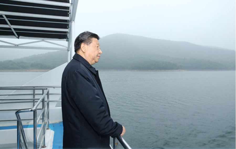 چینی  صدر شی جن پھنگ کا جنوب سے شمال تک پانی کی منتقلی کے منصوبے کا جائزہ_fororder_捕获.JPG