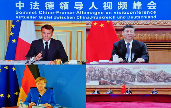 ‘สี จิ้นผิง’ พร้อมผู้นำฝรั่งเศส และเยอรมนีร่วมประชุมสุดยอดทางไกล_fororder_summit1