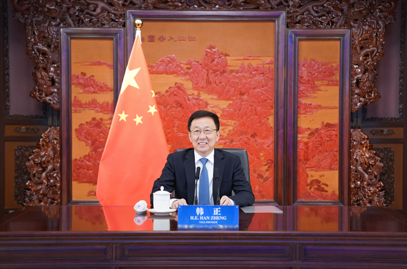 รองนายกฯจีนพบปะทางไกลกับประธานการประชุมเปลี่ยนแปลงสภาพภูมิอากาศแห่งสหประชาชาติเมืองกลาสโกว์_fororder_1