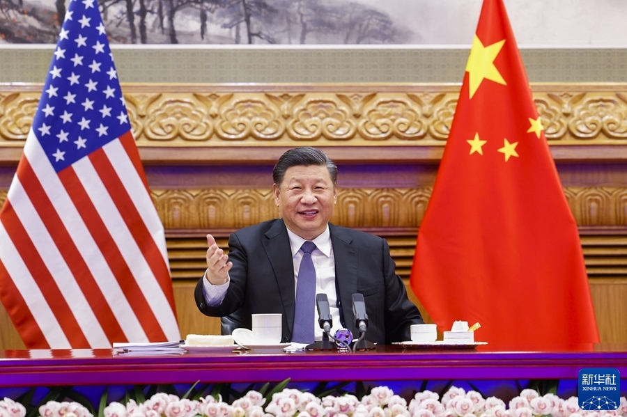चीन र अमेरिकाका नेता बीचको भिडियो वार्तामा सी चिनफिङको भनाइ_fororder_CNUSA1116-3