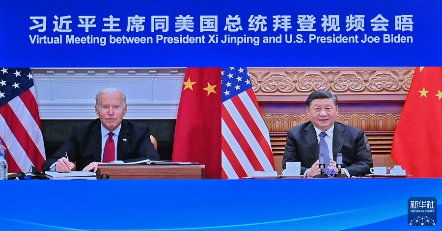 चीन र अमेरिकाका नेता बीचको भिडियो वार्तामा सी चिनफिङको भनाइ_fororder_CNUSA1116-1