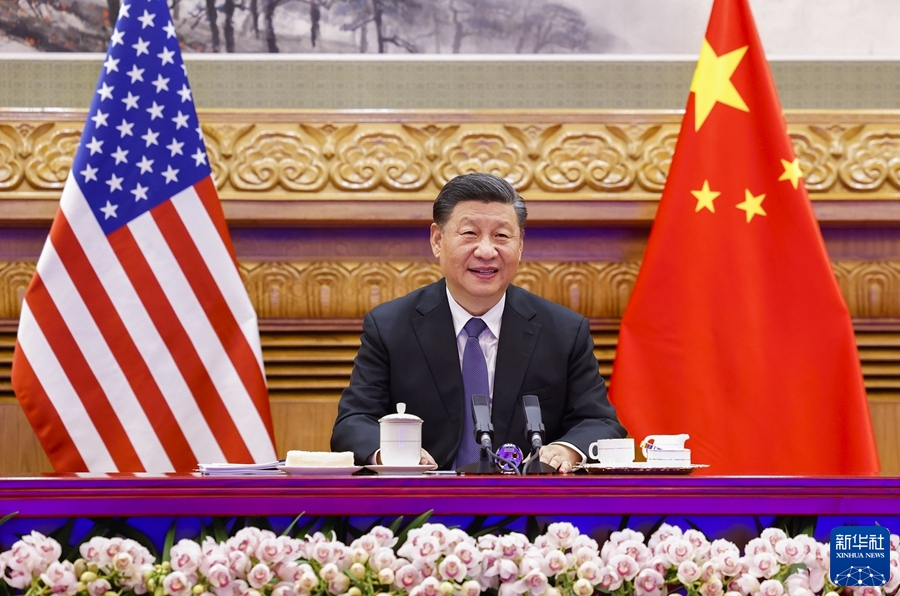 चीन र अमेरिकाका नेता बीचको भिडियो वार्तामा सी चिनफिङको भनाइ_fororder_CNUSA1116-2
