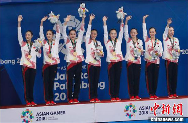 นักกีฬาจีนคว้าเหรียญทองกีฬาระบำใต้น้ำในเอเชียนเกมส์