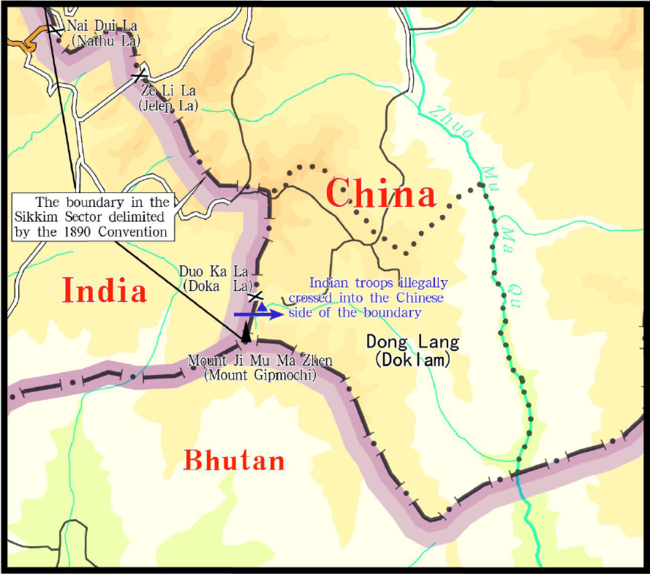 Sketch Map of the Site of the Indian Troops' Trespass. [File Photo: fmprc.gov.cn]