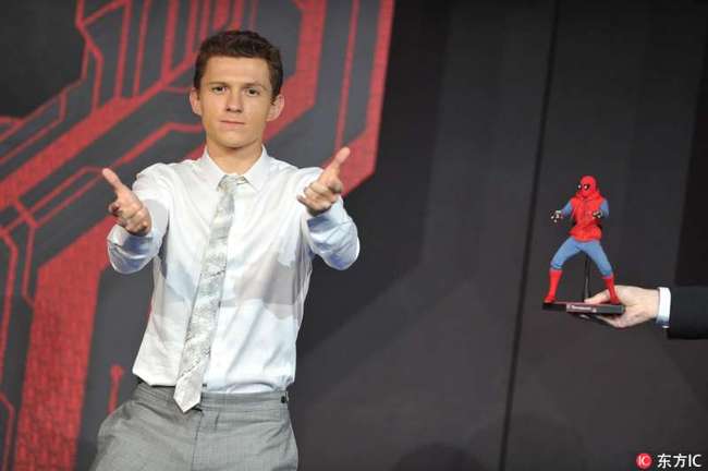 English actor Tom Holland attends a media event of "Spider-Man: Homecoming" in Beijing. [Photo: dfic]