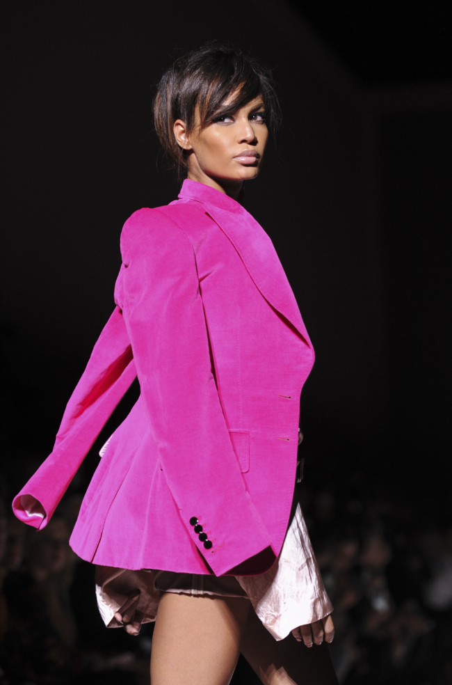 Joan Smalls walks the runway at the Tom Ford Spring 2018 fashion show during New York Fashion Week, Wednesday, Sept. 6, 2017. [Photo: AP]