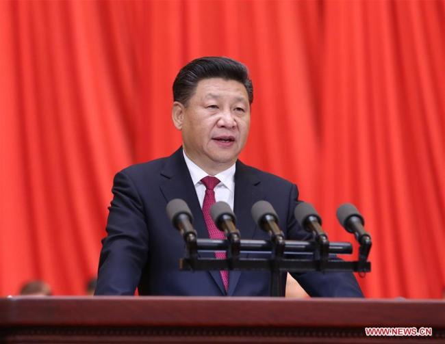 Chinese President Xi Jinping, also general secretary of the Communist Party of China (CPC) Central Committee and chairman of the Central Military Commission (CMC), delivers a speech at a rally marking the 95th anniversary of the founding of the CPC at the Great Hall of the People in Beijing, capital of China, July 1, 2016.[Photo: Xinhua]