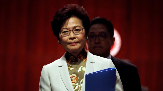 File photo of Hong Kong Chief Executive Carrie Lam Cheng Yuet-ngor. [Photo: CGTN]