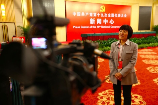 The Press Center of the 19th National Congress of the Communist of China, based in the Beijing Media Center Hotel, opens on October 11, 2017. [Photo:China Plus/Li Jin]