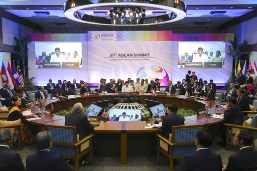 ASEAN leaders attend an opening session of the 31st ASEAN Summit in Manila, Philippines, November 13, 2017. [Photo: AP]