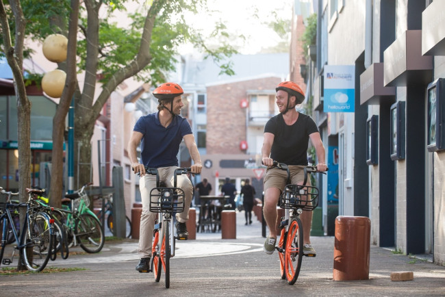 Chinese bike-sharing company Mobike rolls out services in Sydney, Australia, on November 14, 2017. [Photo: Mobike]