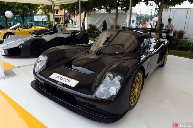 An Ultima Evolution sports car of British sports car manufacturer Ultima is on display during the second Gold Coast Motor Festival in Hong Kong, China, 12 November 2017.