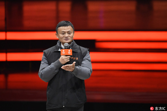 Jack Ma, Chairman of e-commerce giant Alibaba Group, attends the opening ceremony for his movie "Gong Shou Dao" in Beijing on November 15, 2017. [Photo: IC]