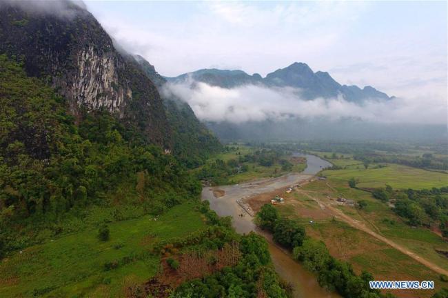 Photo taken on April 1, 2017 shows the scenery of Vang Vieng, Laos.[Photo: Xinhua]