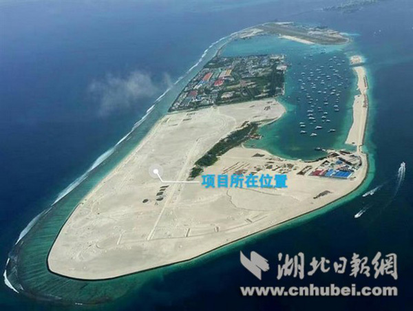 The location of the affordable housing project in the Maldives. [Photo: cnhubei.com]