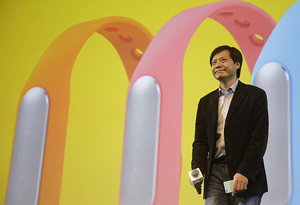 Lei Jun, founder and CEO of Chinese smartphone maker Xiaomi, attends a company press conference in New Delhi on April 23, 2015. [File Photo: VCG]