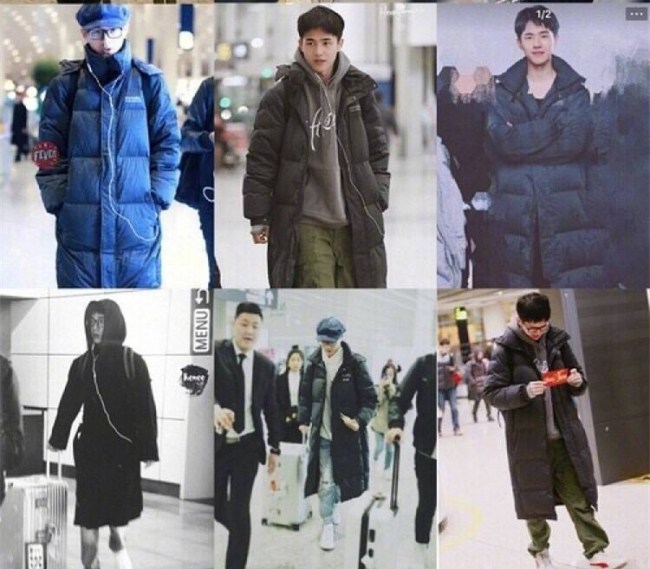 Actor Liu Haoran, an undergraduate at the CAD, is photographed wearing the customized long down coat in public. [File photo: Sina Weibo]