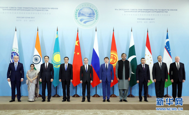 Chinese Premier Li Keqiang attends the 16th SCO prime ministers' meeting, which was held on Thursday and Friday in Russia's coastal city of Sochi. [Photo: Xinhua]