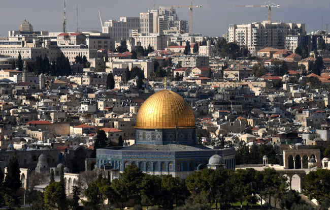The Dome of the Rock at the Al-Aqsa Mosque Compound is seen in Jerusalem's Old City. [File Photo: IC]