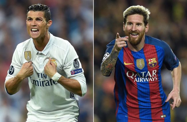 (L-R) Real Madrid's Portuguese forward Cristiano Ronaldo and Barcelona's Argentinian forward Lionel Messi. [Photo: VCG]