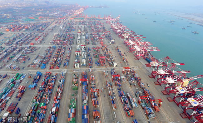 Container terminal of Qingdao Port [File Photo: VCG]