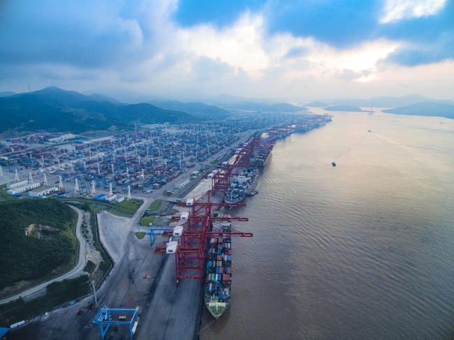 The drone shot of Ningbo-Zhoushan port in East China's Zhejiang Province. [Photo: portnbzs.com.cn]