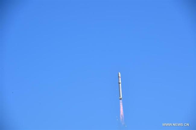 China launches a land resources exploration satellite into a preset orbit from the Jiuquan Satellite Launch Center in the Gobi desert, China, on Jan. 13, 2018. [Photo: Xinhua]