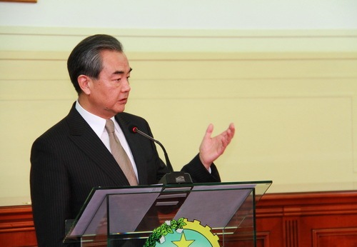 Chinese Foreign Minister Wang Yi holds a joint press conference with his Angolan counterpart Manuel Domingos Augusto during his visit to Angola on Jan. 14. [Photo: fmprc.gov.cn] 