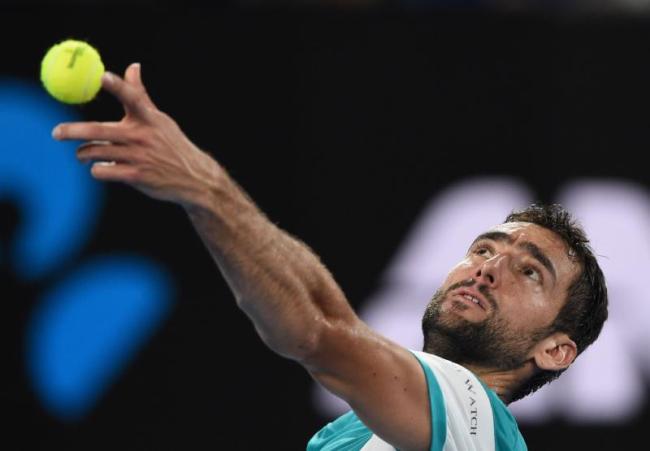 Marin Cilic of Croatia plays the ball at the Australian Open Grand Slam tennis tournament final in Melbourne, Australia, 28 January 2018. [Photo: AP]