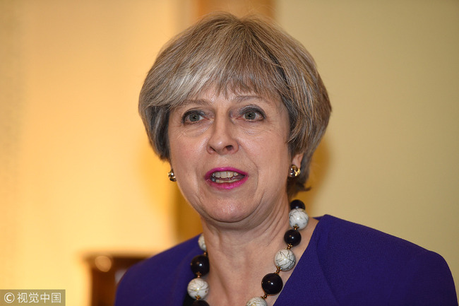 Prime Minister Theresa May hosts a reception to celebrate Jo Cox's legacy and the important work of her family, Foundation and Jo Cox Commission on Loneliness at Downing Street on January 17, 2018 in London England. [Photo: VCG]