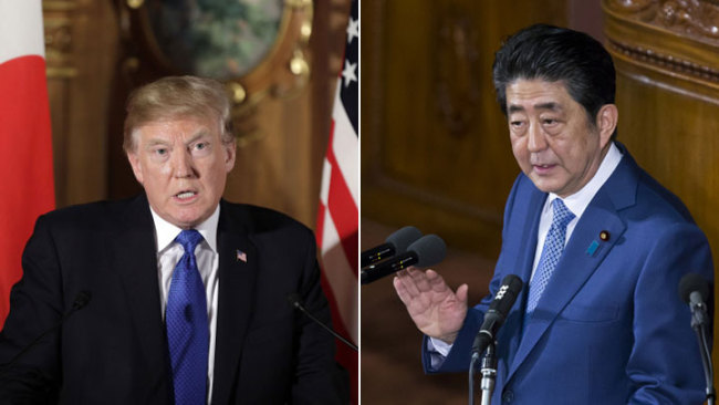U.S. President Donald Trump (left) and Japanese Prime Minister Shinzo Abe [Photo: China Plus]