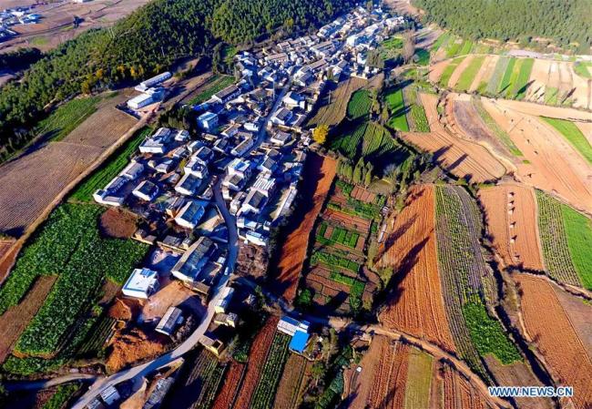 Photo taken on Feb. 4, 2017 shows the rural scenery of Shihe Village of Dazhuang Township of Malong County, southwest China's Yunnan Province. [Photo: Xinhua]