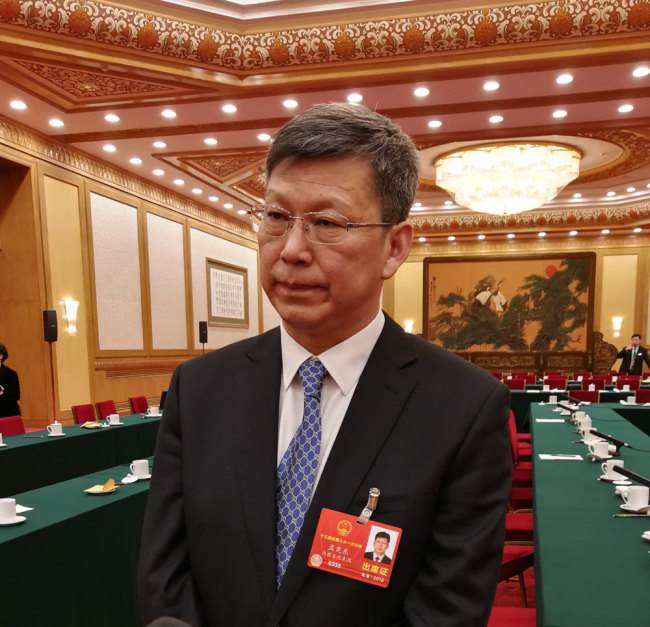 Meng Xiandong, Inner Mongolian deputy to the 13th National People's Congress (NPC), is interviewed in Beijing, on March 5, 2018. [Photo: China Plus]