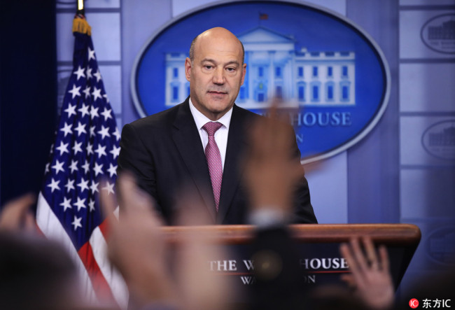 White House chief economic adviser Gary Cohn during the daily press briefing in the Brady press briefing room at the White House, in Washington, Tuesday, Jan. 23, 2018.[File Photo: dfic]