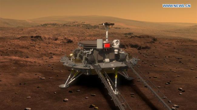 Picture released on Aug. 23, 2016 by lunar probe and space project center of Chinese State Adiministration of Science, Technology and Industry for National Defence shows the concept portraying what the Mars rover and lander would look like. Image of China's Mars probe was also released Tuesday. [Photo: Xinhua]