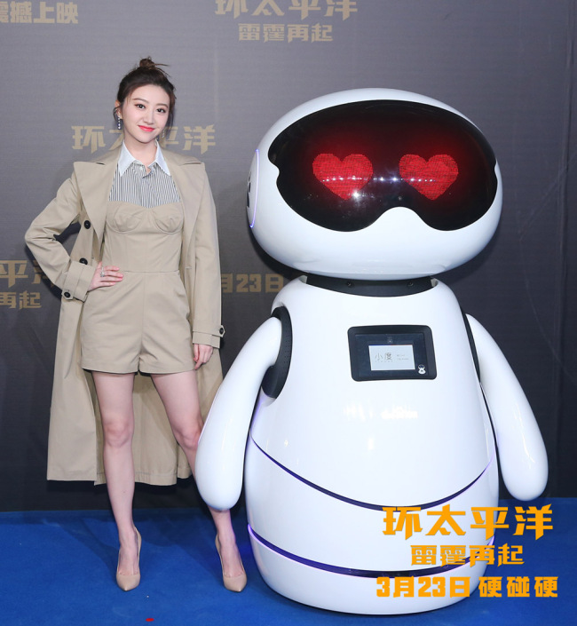 Actress Jing Tian posed for a picture at a promotional event in Beijing for "Pacific Rim Uprising" on Monday, March 12, 2018. [Photo: China Plus]