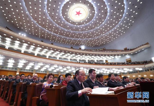 The closing meeting of the first session of the 13th CPPCC National Committee is held at the Great Hall of the People in Beijing, capital of China, March 15, 2018.[Photo: Xinhua]