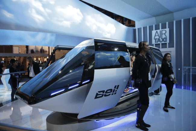 Bell Helicopter's autonomous air taxi concept is displayed at CES International, Tuesday, Jan. 9, 2018, in Las Vegas. [File photo: AP/Jae C. Hong]