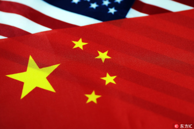 National flags of China and the U.S. [File Photo: VCG]