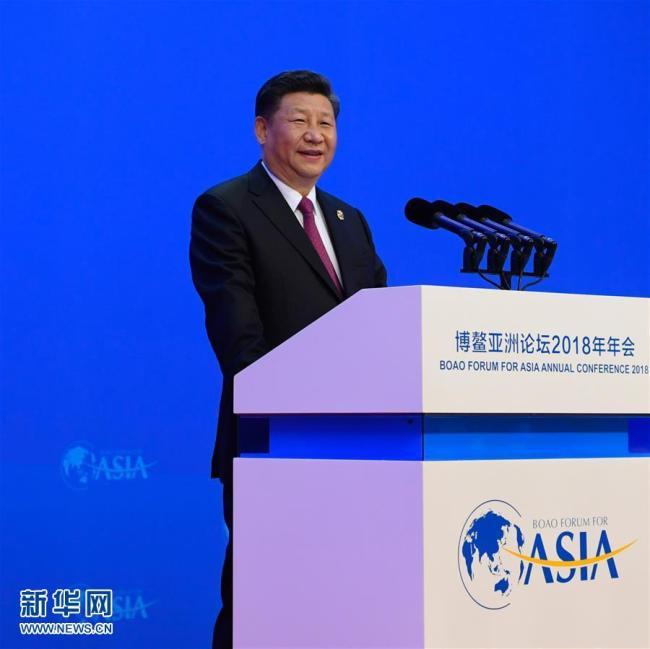 Chinese President Xi Jinping delivers a keynote speech at the opening ceremony of the 2018 annual conference of the Boao Forum for Asia (BFA) in Boao, Hainan Province, on Tuesday, April 10, 2018. [Photo: Xinhua]