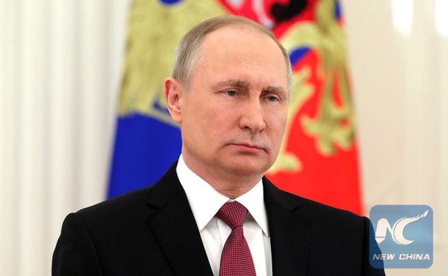 File photo of Russian President Vladimir Putin. [File Photo: Xinhua]