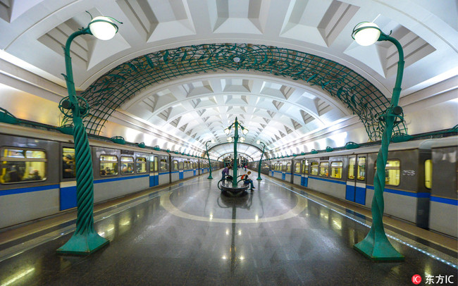 A view of Slavyansky Bulvar Station on the Arbatsko-Pokrovskaya Line of the Moscow Metro. [File Photo: IC]