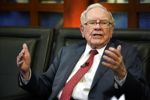 Berkshire Hathaway Chairman and CEO Warren Buffett speaks during an interview in Omaha, Neb., Monday, May 7, 2018,with Liz Claman on Fox Business Network's "Countdown to the Closing Bell". [Photo: AP]