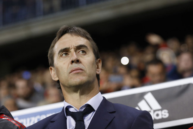 In this Saturday, Nov. 11, 2017 filer, Spain coach Julen Lopetegui stands by the bench during the international friendly soccer match between Spain and Costa Rica in Malaga, Spain. [File photo: AP/Miguel Morenatti]