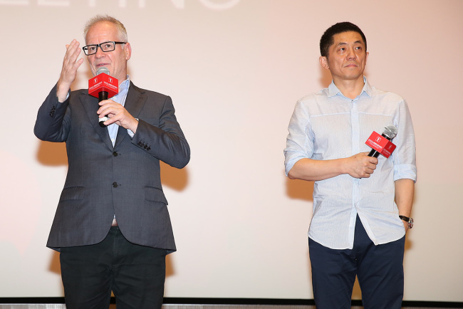 Cannes Film Festival's artistic director Thierry Frémaux promotes Lebanese film 'Capharnaum' at the Shanghai International Film Festival on June 17, 2018. [Photo: China Plus]